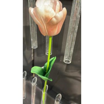 Fake flower Tulip PJASSINA, apricot-pink, 26"/65cm