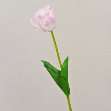 Fake flower Tulip PJASSINA, white-pink, 26"/65cm