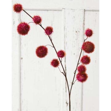 Decorative branch Gomphocarpus ELAENA, fruits, burgundy red, 3ft/100cm