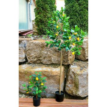 False lemon tree AINSLEY with fruits, artificial trunk, 7ft/200cm