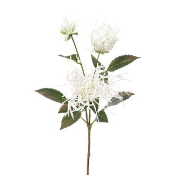 Artificial flower branch Chrysanthemum MIRANE, white, 28"/70cm