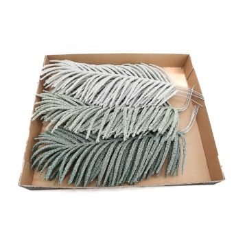 Decorative palm fronds Areca ALANEA, 15 pieces, petrol-mint-white, 18"/45cm