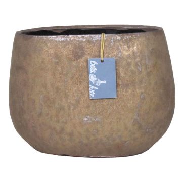 Oval ceramic flower pot PEYO, bronze, 10"x6"x7,5"/25,5x15,5x18,5cm