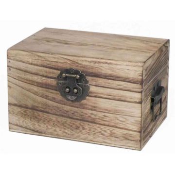 Vintage wooden case ADEVA, closure, handle, brown, 6,5"x4,5"x4"/16x11x10cm