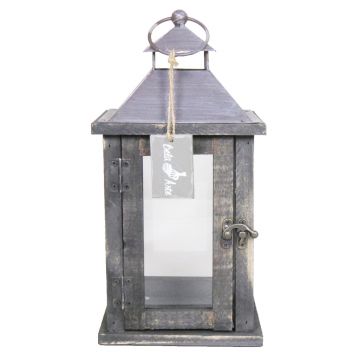 Rustic lantern KINTANA, antique-black, 6"x6"x12"/15x15x30cm
