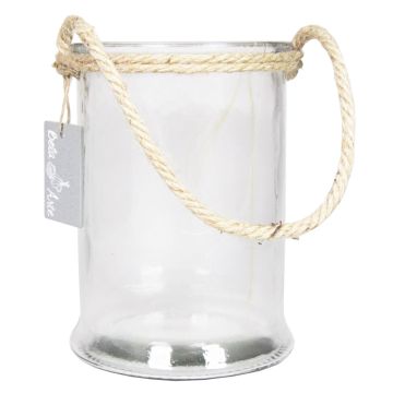 Lantern made of glass ZULAI, with handle, clear, 7"/17cm, Ø4.7"/12cm