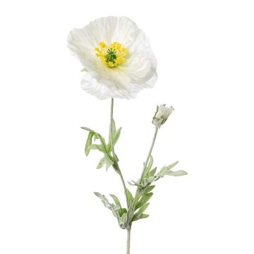 Decorative flower Poppy DRUME, white, 24"/60cm