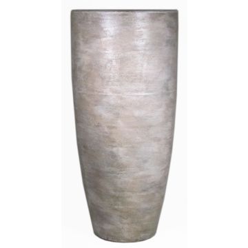 Large ceramic vase THORAN with texture, brown-white, 27,5"/70cm, Ø12,5"/32cm