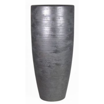 Large ceramic vase THORAN with texture, black, 27,5"/70cm, Ø12,5"/32cm