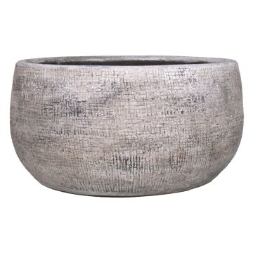 Ceramic bowl AGAPE with texture, white-brown, 6"/15cm, Ø13,5"/34cm