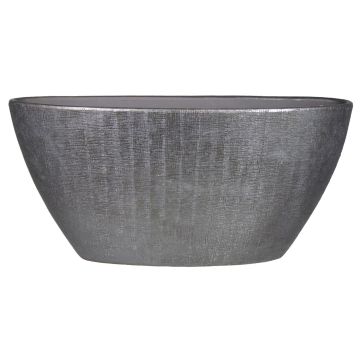 Ceramic boat bowl AGAPE with texture, black, 28,5"x6,5"x14"/73x17x36cm