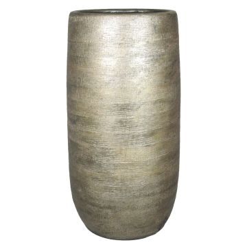 Ceramic vase AGAPE with texture, gold, 20"/50cm, Ø10"/26cm