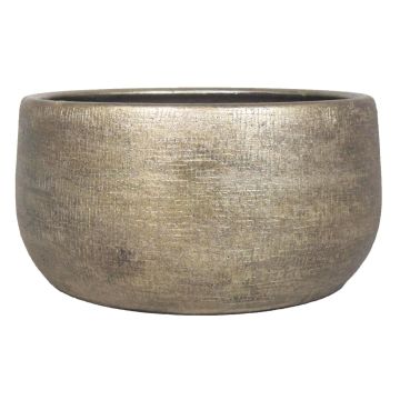 Ceramic bowl AGAPE with texture, gold, 5,5"/14cm, Ø11,5"/29cm