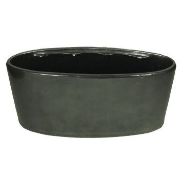 Oval ceramic orchid bowl RODISA, black, 13"x6"x6"/33x15x15cm
