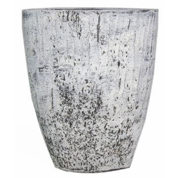 Oval ceramic vase ADELPHOS, stone look, dark grey-white, 12""x6,5"x15"/30x16,5x38,5cm
