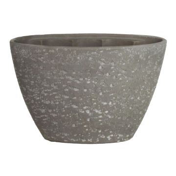Oval orchid pot ASLAK, cramic, with structure, black-grey, 12,5"x5,5"x9"/32x14,5x22,5cm