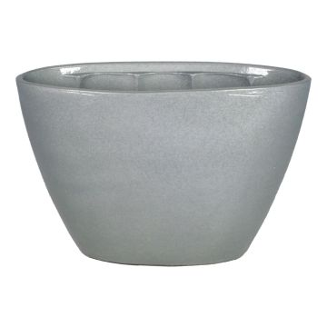 Oval orchid pot RODISA in ceramic, grey, 12,5"x5,5"x9"/32x14,5x22,5cm