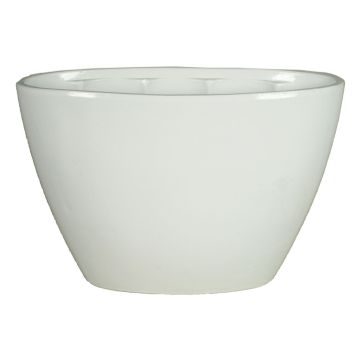 Oval orchid pot RODISA in ceramic, white, 12,5"x5,5"x9"/32x14,5x22,5cm