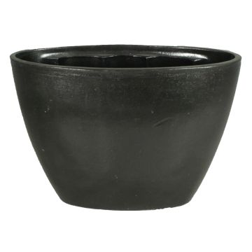 Oval orchid pot RODISA in ceramic, black, 12,5"x5,5"x9"/32x14,5x22,5cm