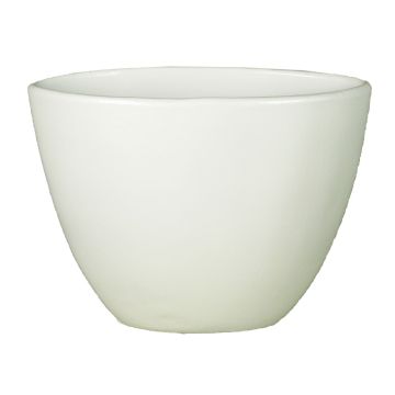 Oval ceramic pot ADELPHOS, white, 11""x5"x5"/27,5x12,5x13cm