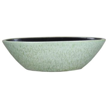 Bowl boat ELIEL in ceramic, speckled, mint green-white, 15,5"x6"x4,5"/40x15x12cm