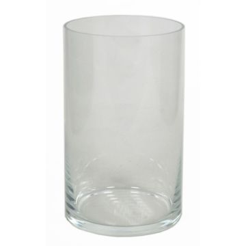 Cylindrical glass vase SANSA OCEAN, clear, 8"/20cm, Ø4.7"/12cm