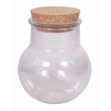 Storage glass WINDA with cork, clear, 5.3"/13,5cm, Ø5.1"/13cm