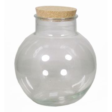 Storage glass WINDA with cork, clear, 10"/26,5cm, Ø10"/25cm