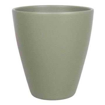 Ceramic vase TEHERAN PALAST, olive green matt, 7"/17cm, Ø5.3"/13,5cm 