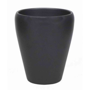 Orchid vase NAZARABAD, ceramic, anthracite matt, 7"/17cm, Ø5.5"/14cm