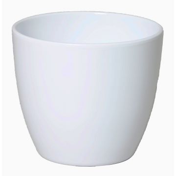 Plant pot TEHERAN BASAR, ceramic, white, 4.7"/12cm, Ø5.3"/13,5cm 
