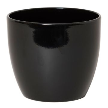 Plant pot TEHERAN BASAR, ceramic, black, 4.7"/12cm, Ø5.3"/13,5cm 