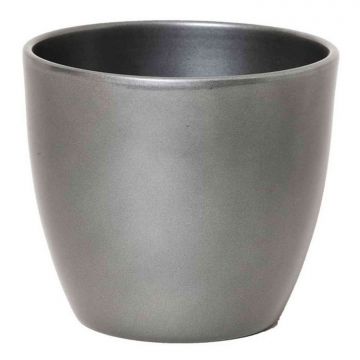 Small flower pot TEHERAN BASAR, ceramic, anthracite, 3.9"/9,8cm, Ø4.7"/12cm