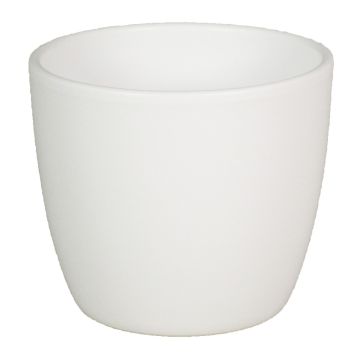 Small flower pot TEHERAN BASAR, ceramic, white matt, 3.9"/9,8cm, Ø4.7"/12cm
