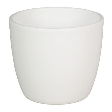 Plant pot TEHERAN BASAR, ceramic, white matt, 5.3"/13,5cm, Ø6"/15,5cm