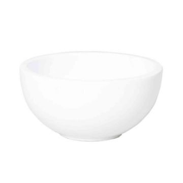 Flower bowl QUCHAN, ceramic, white, 4"/10cm, Ø9"/22cm 