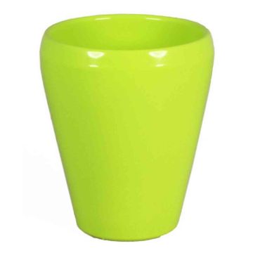 Orchid vase NAZARABAD, ceramic, apple-green, 7"/17cm, Ø5.5"/14cm