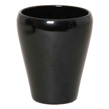 Orchid vase NAZARABAD, ceramic, black, 7"/17cm, Ø5.5"/14cm