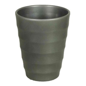 Orchid planter IZEH, ceramic, anthracite, 7"/17cm, Ø5.5"/14cm