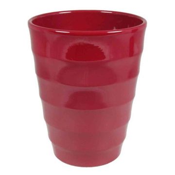 Orchid planter IZEH, ceramic, wine red, 7"/17cm, Ø5.5"/14cm