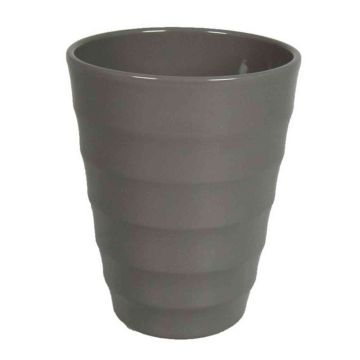 Orchid planter IZEH, ceramic, dark grey, 7"/17cm, Ø5.5"/14cm