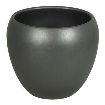 Ceramic plant pot URMIA BASAR, anthracite-matt, 9,5"/24cm, Ø10,5"/27cm