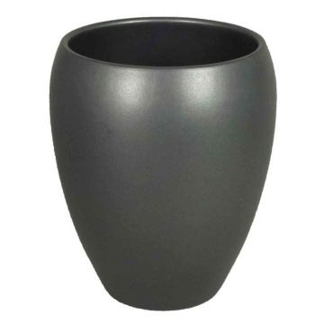 Ceramic vase URMIA MONUMENT, anthracite matt, 7"/19cm,  Ø6"/16cm