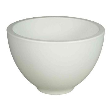 Planting bowl of ceramic SCHIRAS, white matt, 6"/15cm, Ø9"/23cm