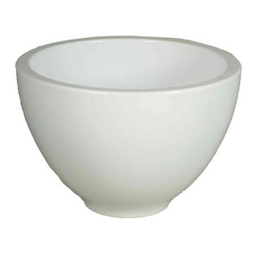 Planting bowl of ceramic SCHIRAS, white, 6"/15cm, Ø9"/23cm