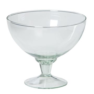 Serving bowl AYOKA made of glass, with foot, clear, 6"/15cm, Ø7"/18cm
