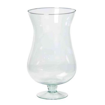 Goblet vase KOFFI made of glass, with foot, clear, 12"/30cm, Ø6"/16cm