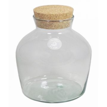 Storage glass DIETER with cork lid, clear, 8"/21cm, Ø8"/20cm