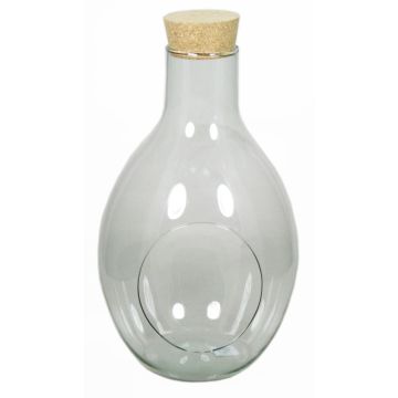 Terrarium bottle made of glass VINELLA with cork lid, clear, 19"/48,5cm, Ø12"/30cm