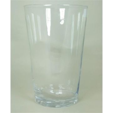 Conical flower vase ANNA OCEAN of glass, clear, 14"/35cm, Ø9,5"/24cm
